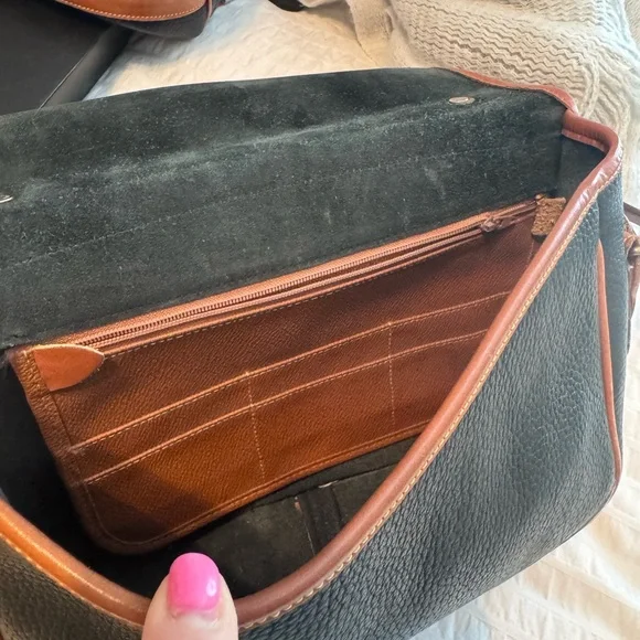 Dooney & Bourke Navy and Tan Leathee Crossbody Bag - Picture 6 of 12